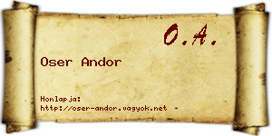 Oser Andor névjegykártya